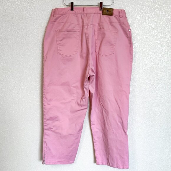 Lauren Jeans Co Ralph Lauren Pink Ankle Pants Women’s 16W Stretch Denim Barbie - Picture 2 of 12